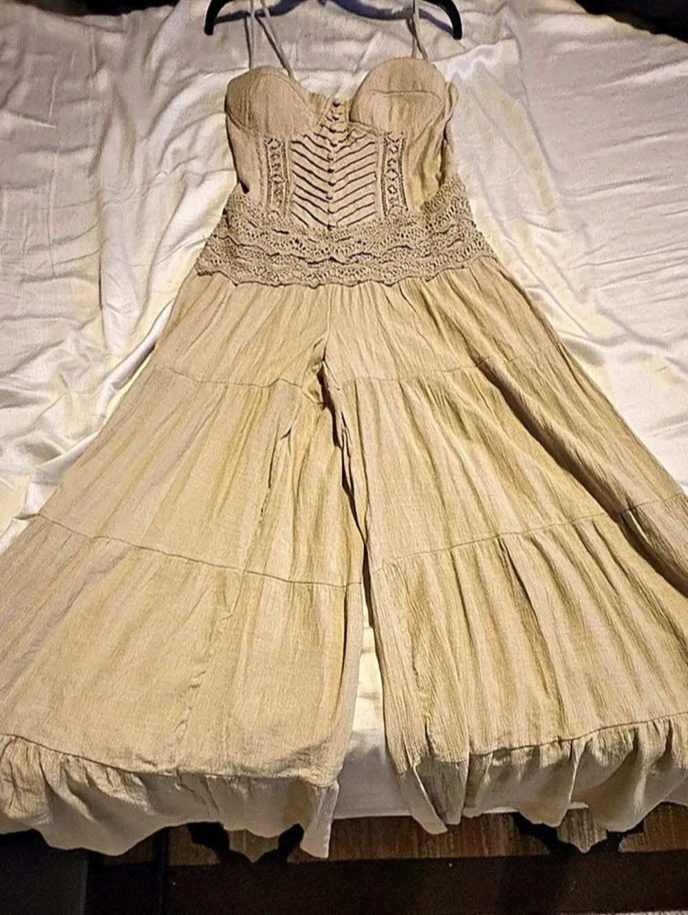 Fashion nova Jumpsuit Maxi Dress Beige